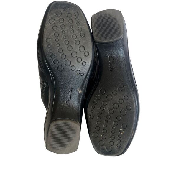 Clarks Black Leather Slip-On Mules Size 10M - Picture 5 of 12